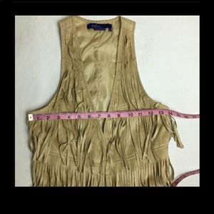 Vest by Miley Cyrus , Camel, Tan Color Faux Suede Look, Size Juniors Medium